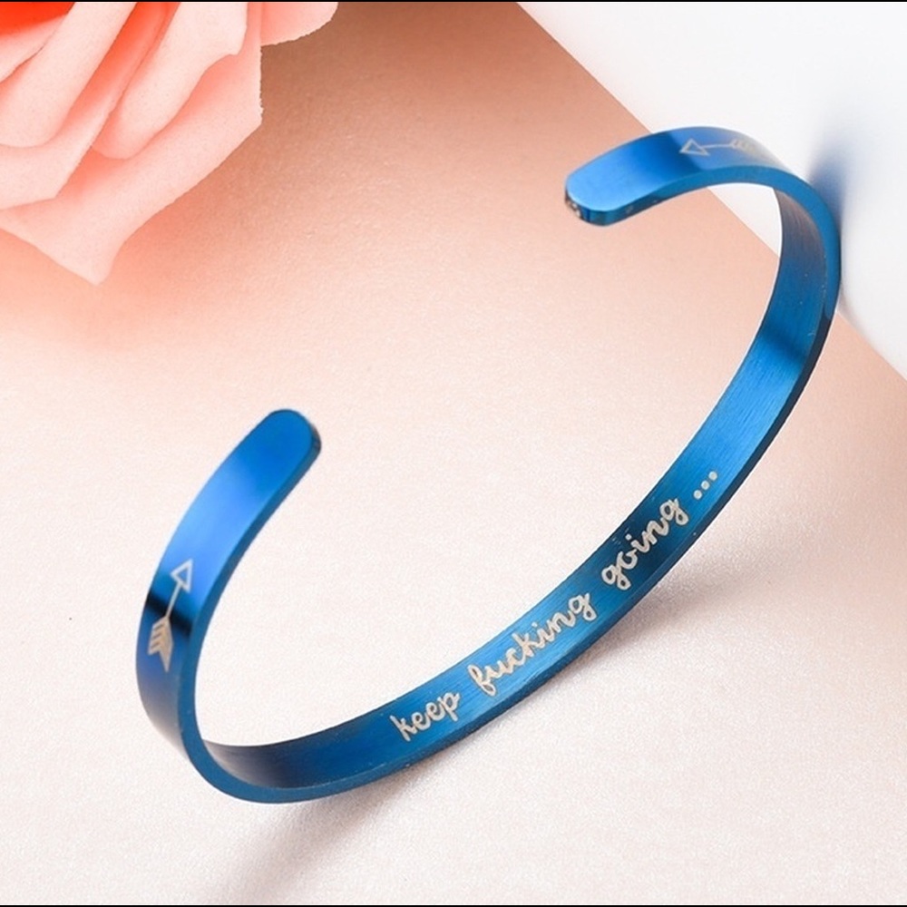 ❤️3 for 25. Keep F@%king Going Cuff - Royal Blue